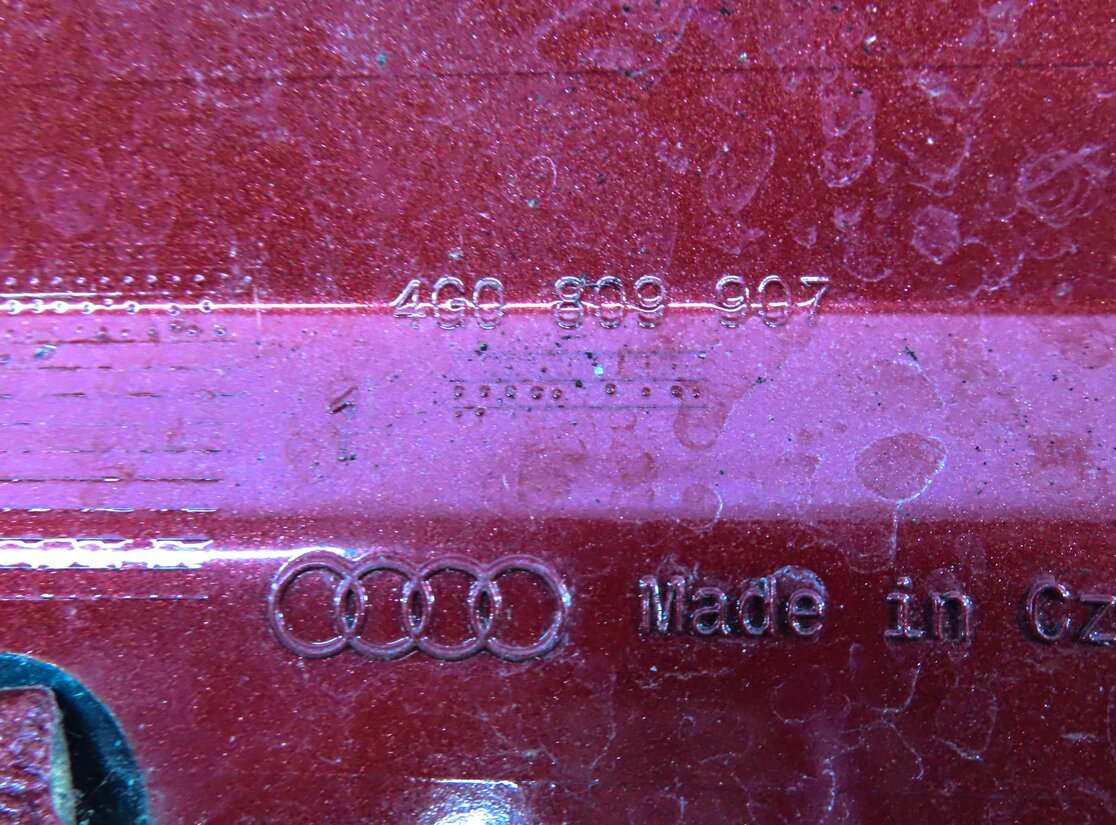 Thumbnail 5: 2012-2018 AUDI A6 S6 (C7) FUEL TANK DOOR LID COVER TRIM w/ HOUSING (GARNET RED)