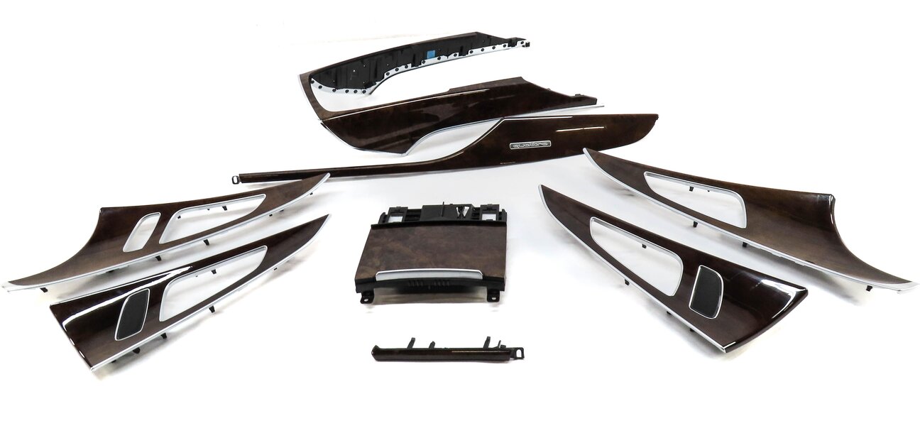 Thumbnail 2: 2012 AUDI A6 (C7) DASH DOOR CONSOLE WOOD GRAIN TRIM SET (BROWN WALNUT WOOD)