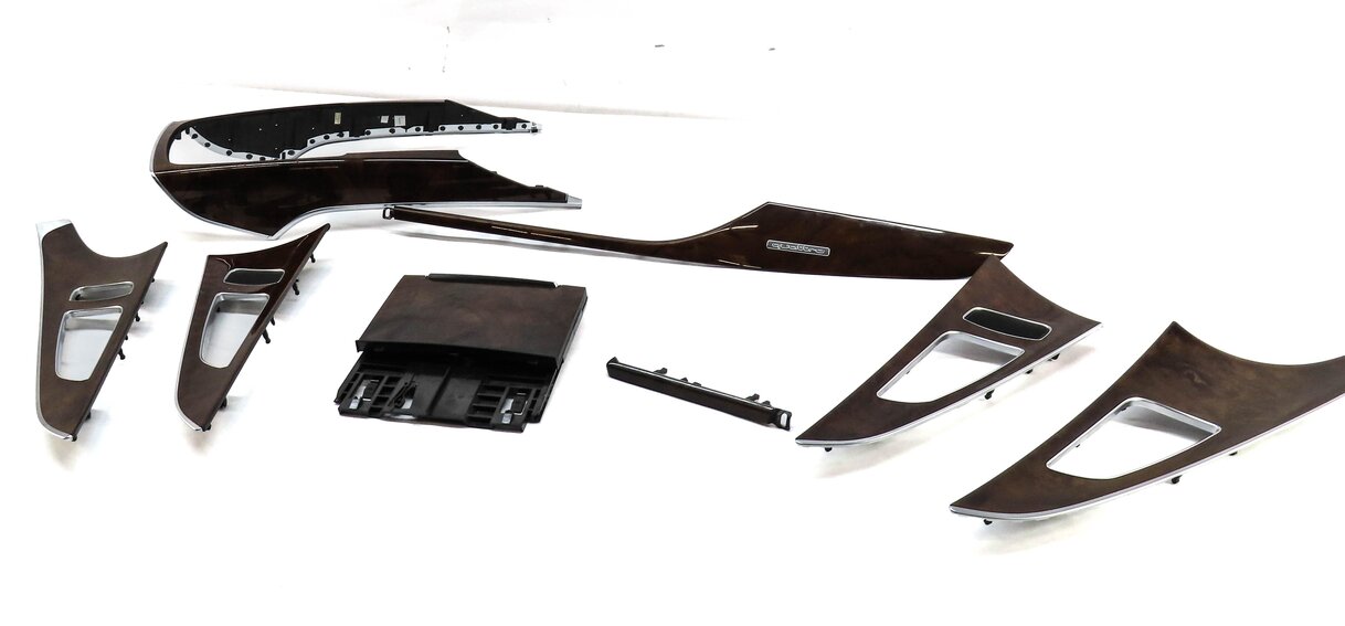 2012 AUDI A6 (C7) DASH DOOR CONSOLE INTERIOR TRIM PANEL SET (DARK WALNUT WOOD)