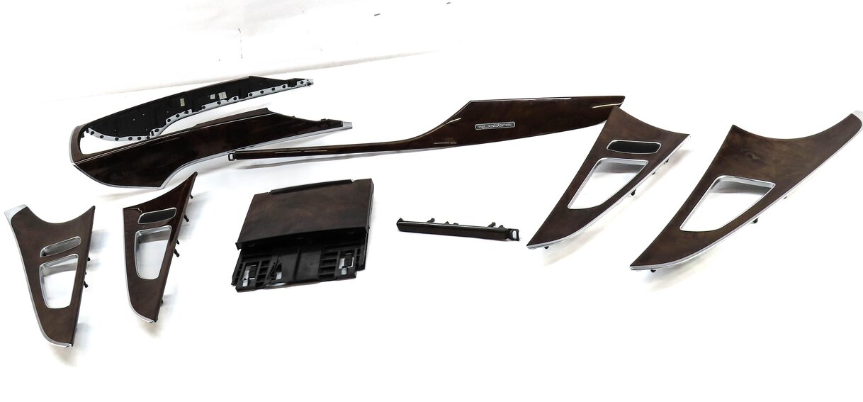 Thumbnail 2: 2012 AUDI A6 (C7) DASH DOOR CONSOLE INTERIOR TRIM PANEL SET (DARK WALNUT WOOD)
