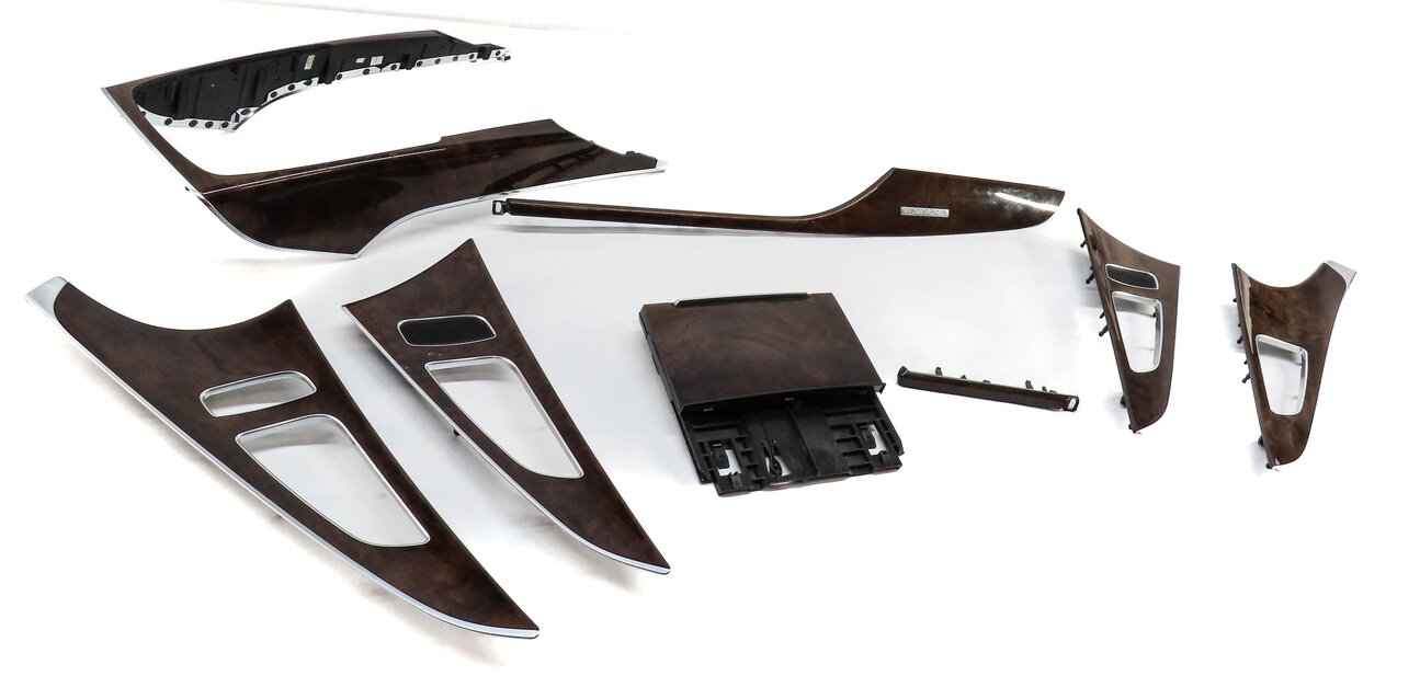 Thumbnail 3: 2012 AUDI A6 (C7) DASH DOOR CONSOLE INTERIOR TRIM PANEL SET (DARK WALNUT WOOD)