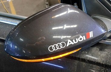 Thumbnail 3: 12-13 AUDI A6 (C7) RIGHT P-FOLD HEAT MEMORY BLIND SPOT DOOR MIRROR (OOLONG GRAY)