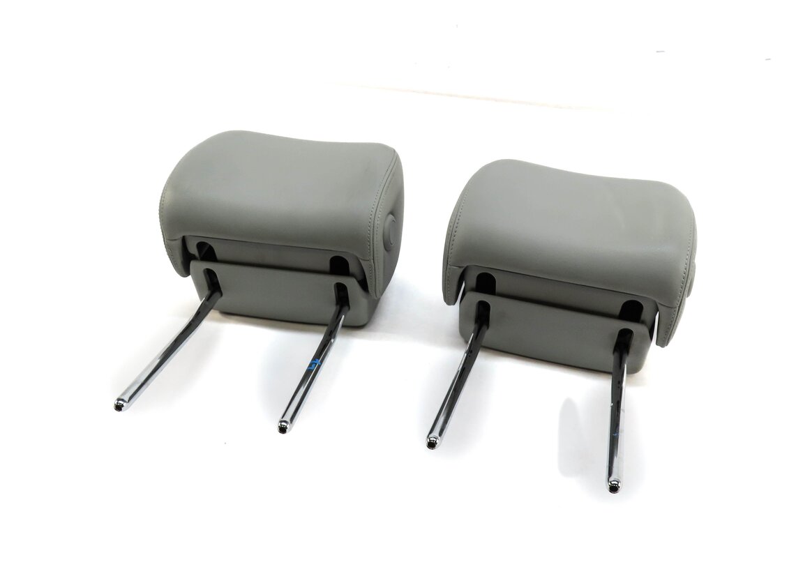 2012 AUDI A6 (C7) FRONT LEFT & RIGHT SEAT HEADREST HEAD REST SET (GRAY LEATHER)