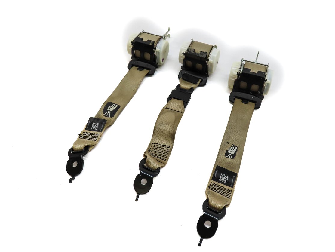 Thumbnail 1: 2011 BMW 535i (F10) REAR SEAT LEFT CENTER RIGHT SEATBELT RETRACTOR SET (BEIGE)