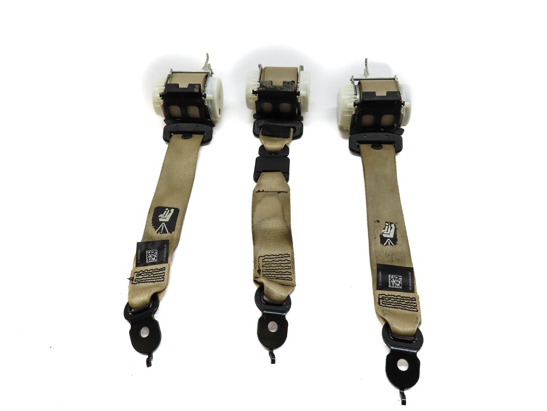 Thumbnail 2: 2011 BMW 535i (F10) REAR SEAT LEFT CENTER RIGHT SEATBELT RETRACTOR SET (BEIGE)