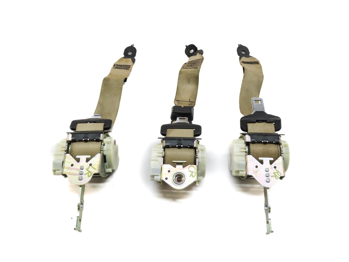 Thumbnail 3: 2011 BMW 535i (F10) REAR SEAT LEFT CENTER RIGHT SEATBELT RETRACTOR SET (BEIGE)