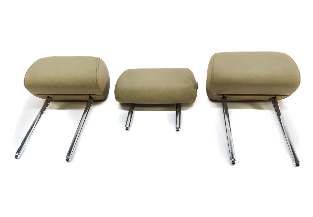 Thumbnail 2: 11-16 BMW GT 5-SERIES (F07 F10) REAR LEFT CENTER RIGHT SEAT HEADREST SET (BEIGE)