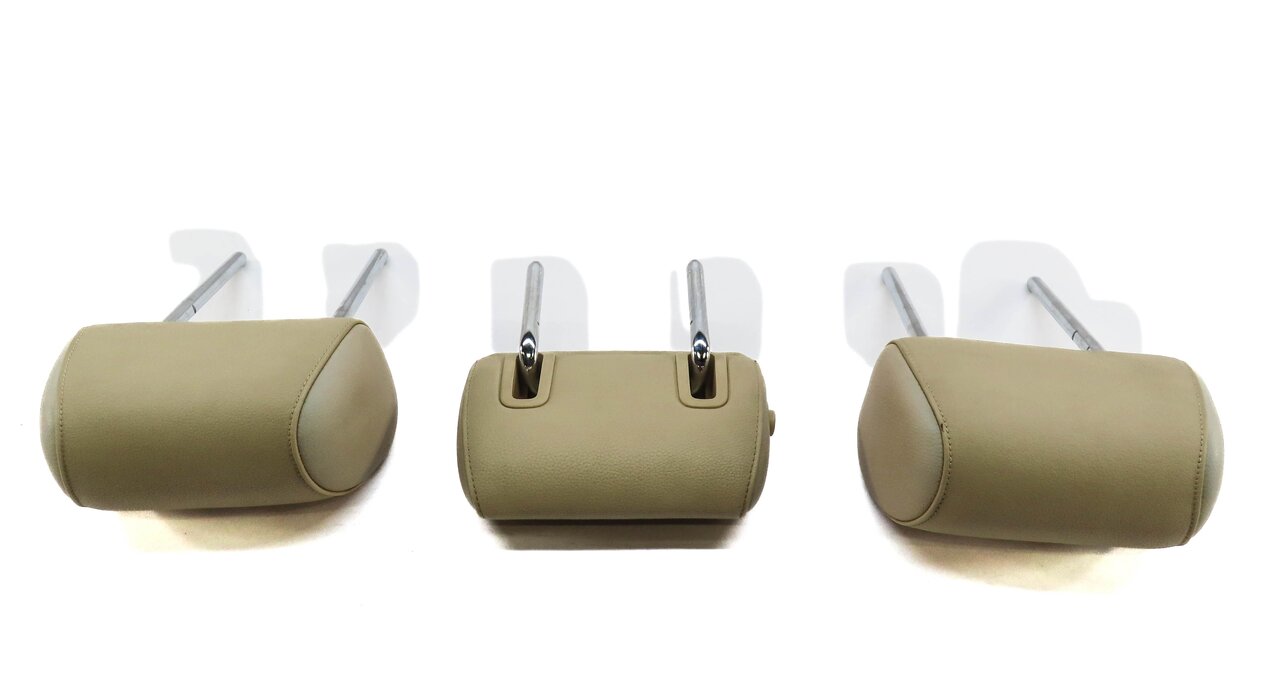 Thumbnail 4: 11-16 BMW GT 5-SERIES (F07 F10) REAR LEFT CENTER RIGHT SEAT HEADREST SET (BEIGE)