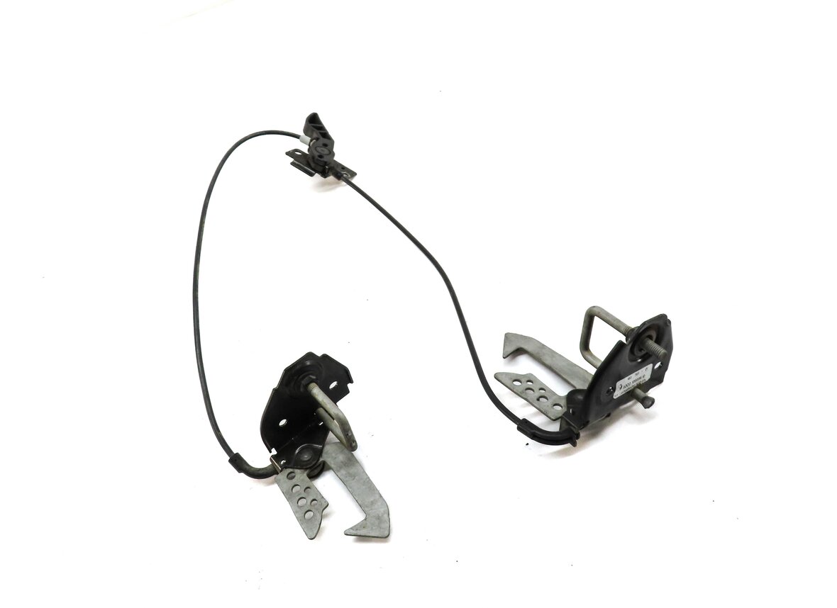 2015 BMW 750Li (F01) HOOD RELEASE LEVER & 2 SAFETY CATCH HOOKS w/ CABLE SET