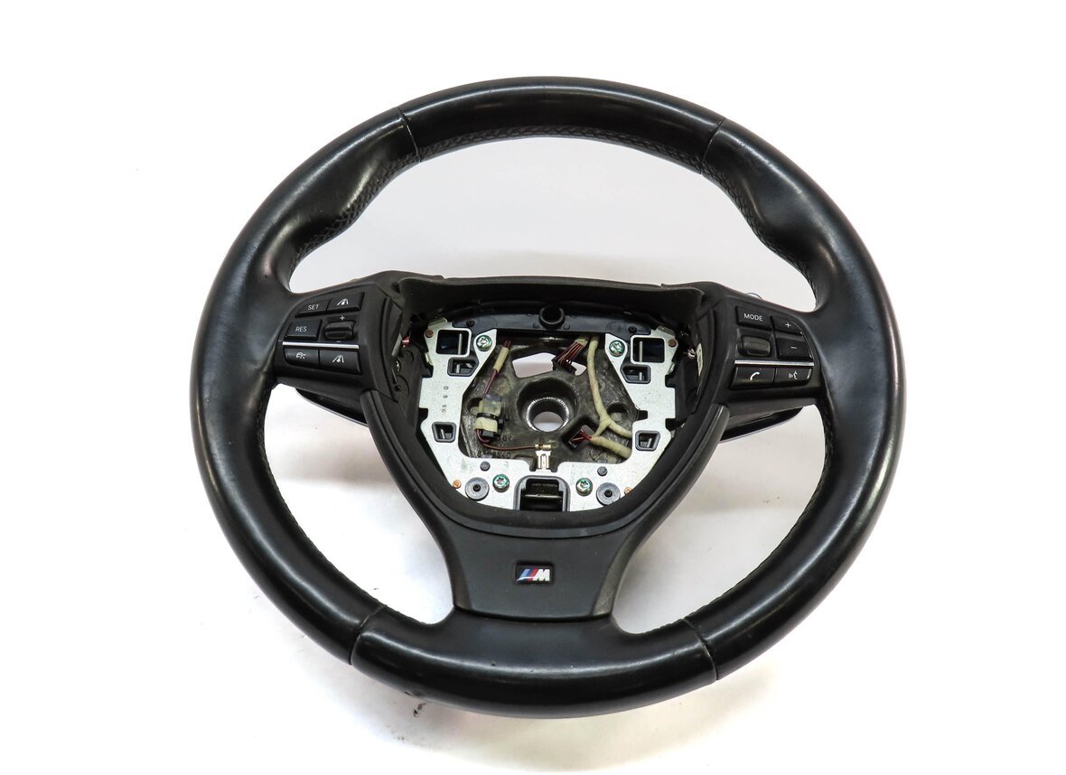 Thumbnail 4: 14-17 BMW 5 GT 7 SERIES F01 F07 ///M SPORT STEERING WHEEL w/ SWITCHES (BLACK)
