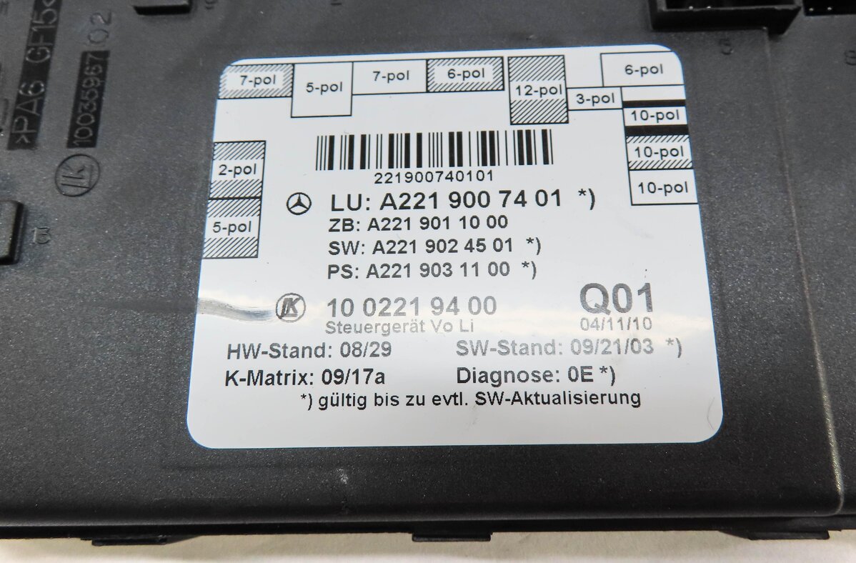 Thumbnail 4: 10-13 MERCEDES S-CLASS (W221) FRONT LEFT DRIVER DOOR CONTROL MODULE