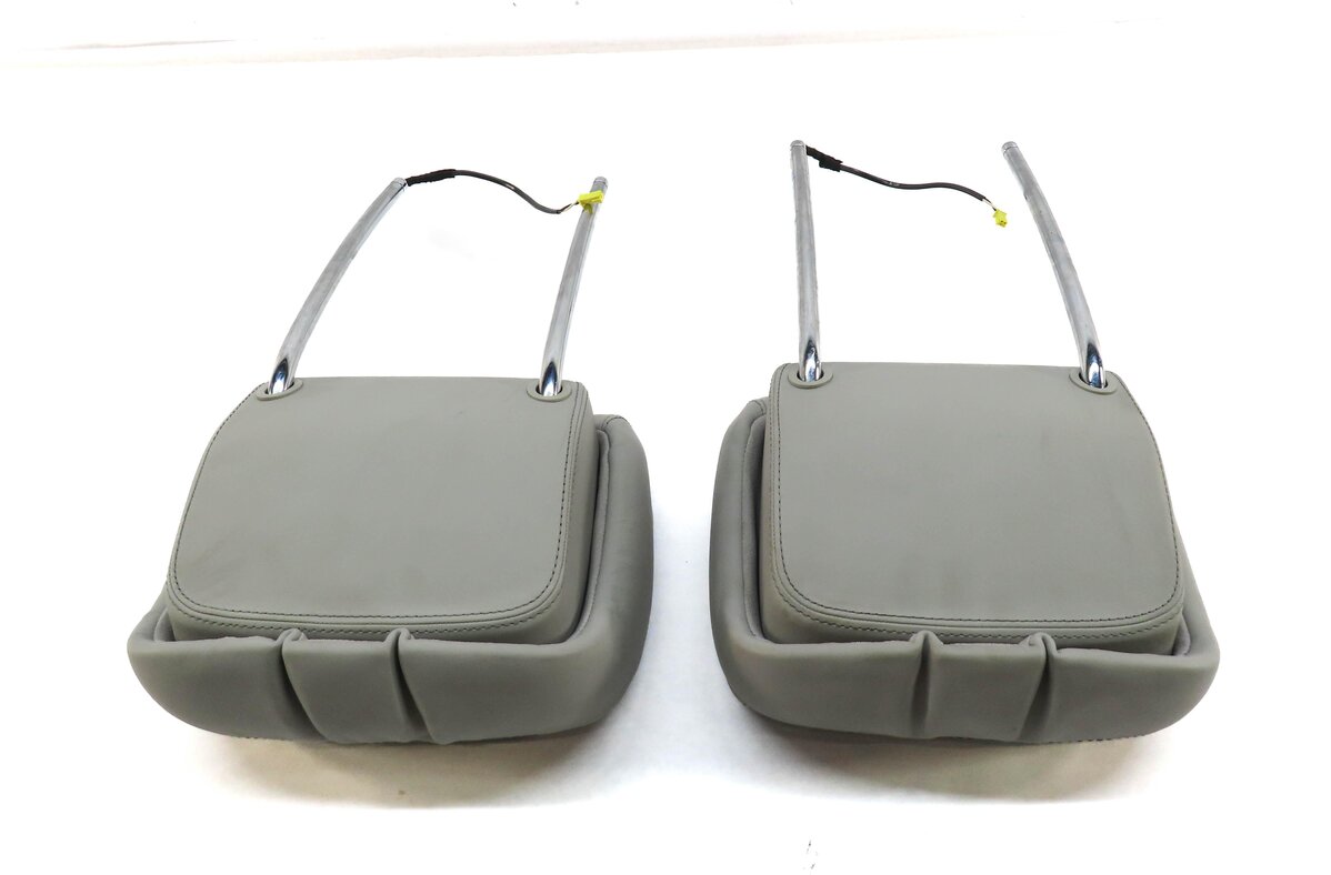 Thumbnail 4: 10-13 MERCEDES S CLASS W221 FRONT LEFT RIGHT SEAT HEADREST (NAPPA GRAY LEATHER)