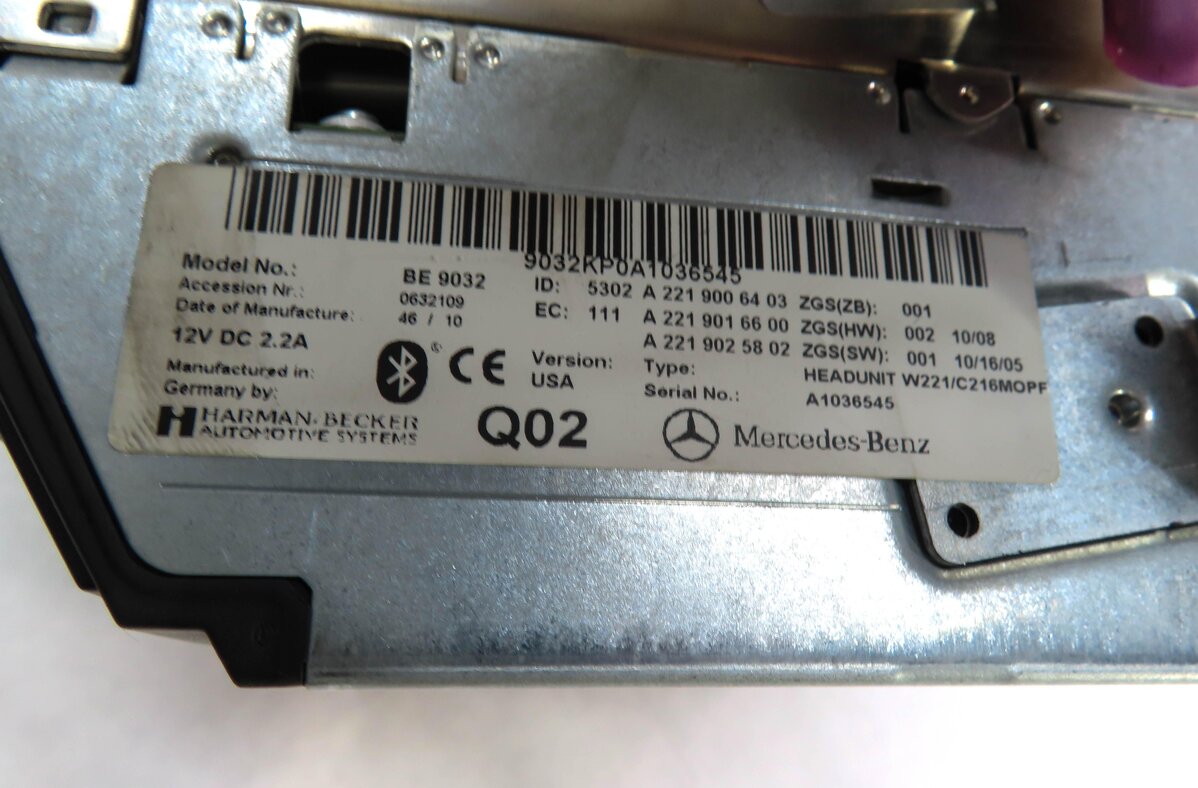 Thumbnail 5: 2010-2012 MERCEDES S350 S400 S450 S550 (W221) SD CD DVD PLAYER STEREO RECEIVER