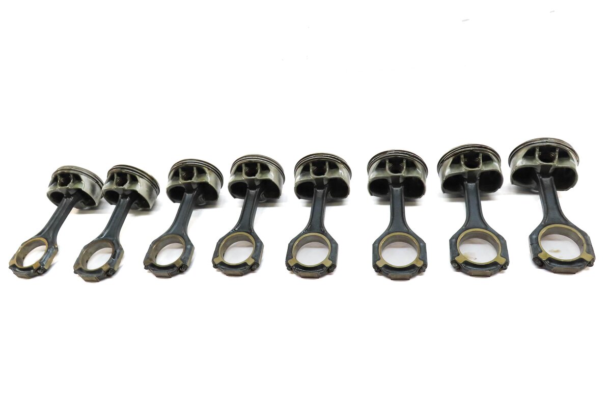 Thumbnail 3: 11 MERCEDES CL63 S63 AMG (W216 W221) 5.5L AMG V8 ENGINE PISTON SET 8 w/ RODS