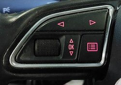Thumbnail 2: 15-16 AUDI A3 (8V) LEFT DRIVER 3-SPOKE SPORT STEERING WHEEL w/ SWITCHES (BLACK)