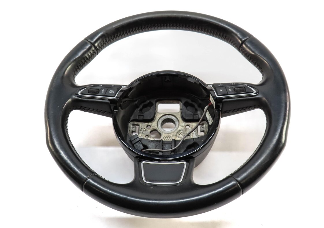 Thumbnail 4: 15-16 AUDI A3 (8V) LEFT DRIVER 3-SPOKE SPORT STEERING WHEEL w/ SWITCHES (BLACK)