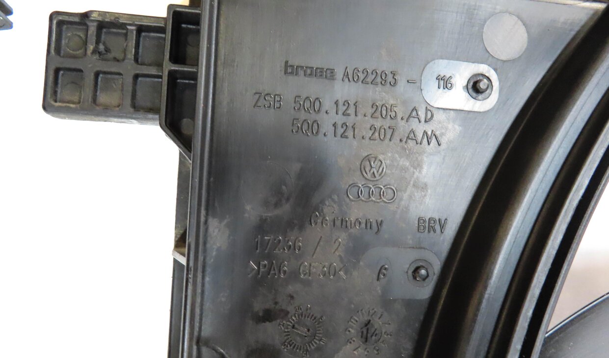 Thumbnail 6: 15-16 AUDI A3 (8V) 1.8L TURBO ENGINE RADIATOR COOLING FAN & SHROUD ASSEMBLY