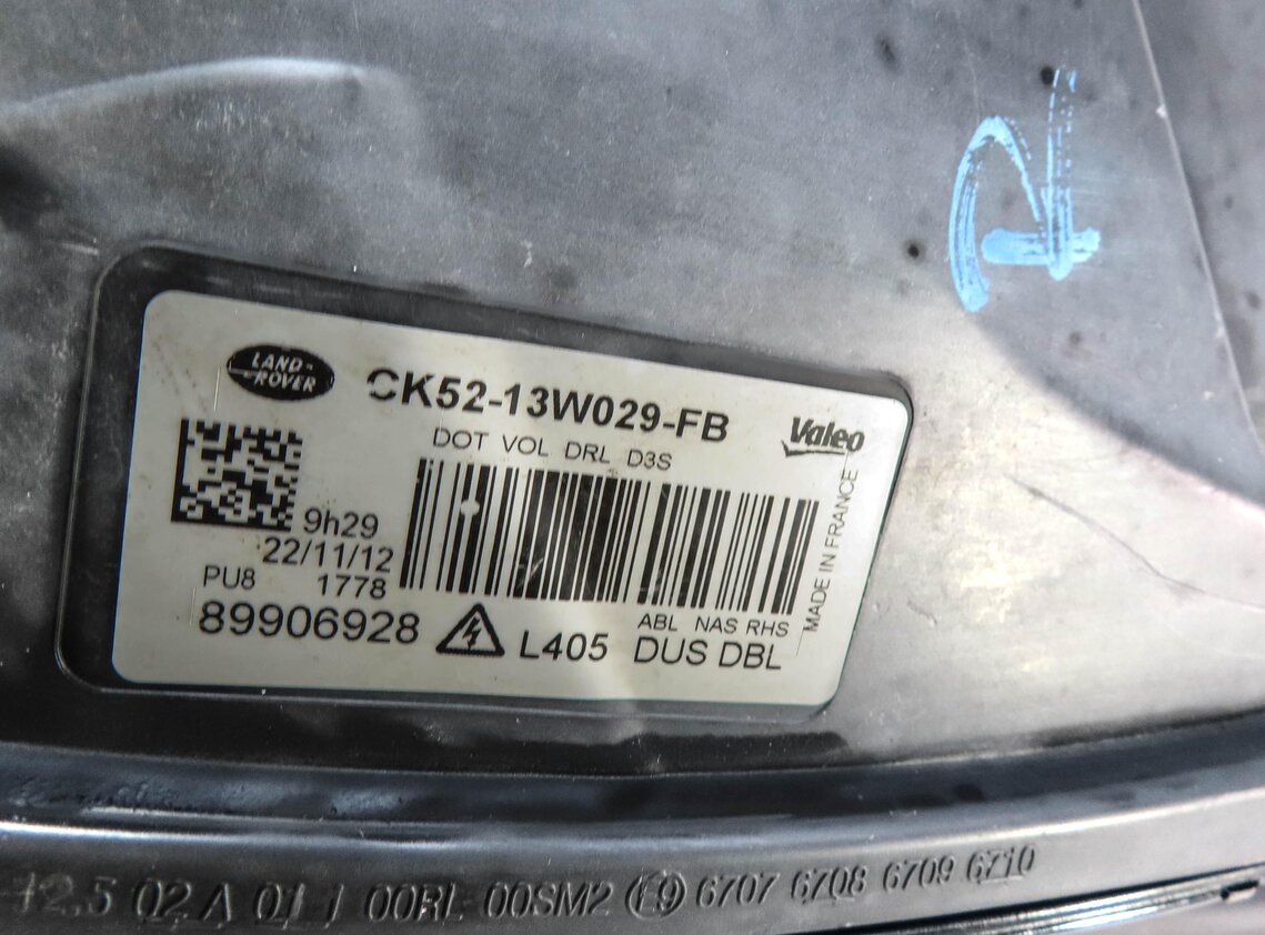 Thumbnail 3: 2013-2017 RANGE ROVER (L405) RIGHT - XENON HID ADAPTIVE HEADLIGHT LIGHT LAMP