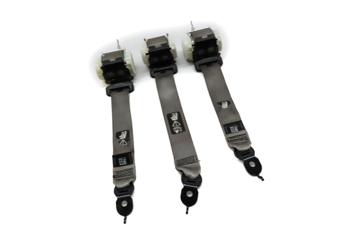 2011 BMW 535i (F10) REAR SEAT LEFT CENTER RIGHT SEATBELT RETRACTOR SET-3 (GRAY)
