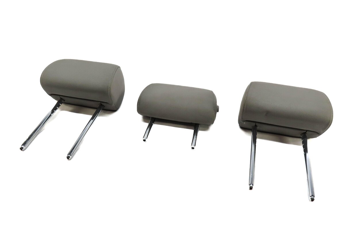Thumbnail 1: 11-16 BMW 5-SERIES (F10) REAR SEAT LEFT CENTER RIGHT HEADREST SET (GRAY LEATHER)