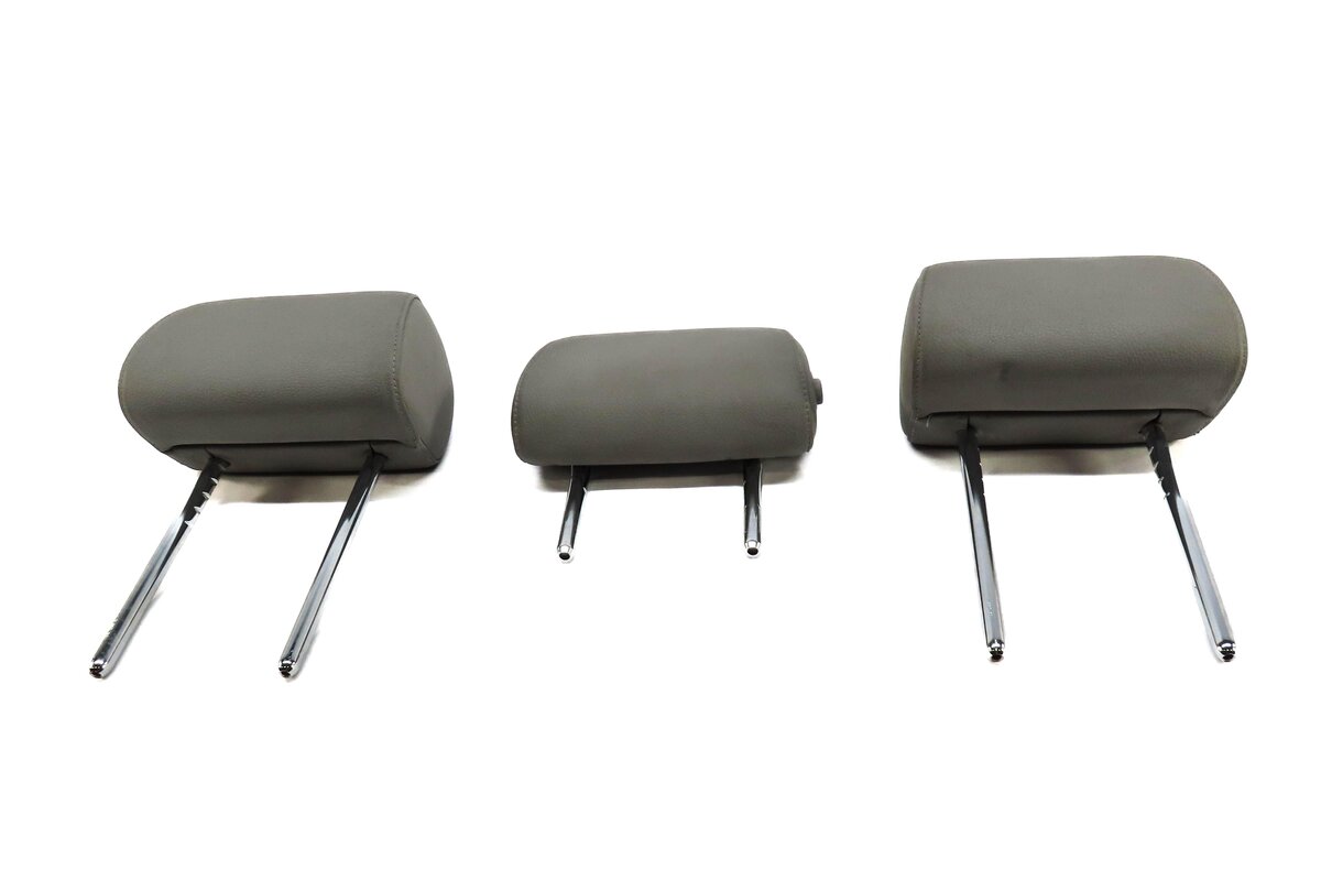 Thumbnail 2: 11-16 BMW 5-SERIES (F10) REAR SEAT LEFT CENTER RIGHT HEADREST SET (GRAY LEATHER)