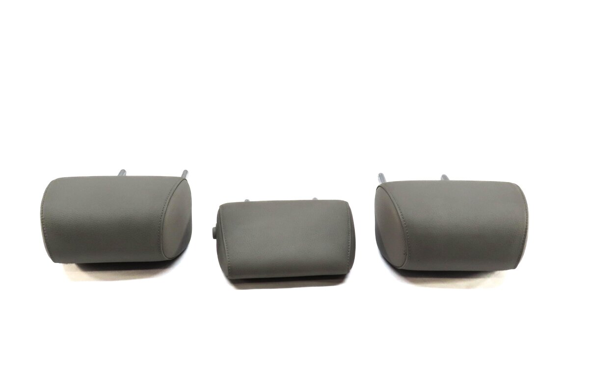 Thumbnail 3: 11-16 BMW 5-SERIES (F10) REAR SEAT LEFT CENTER RIGHT HEADREST SET (GRAY LEATHER)