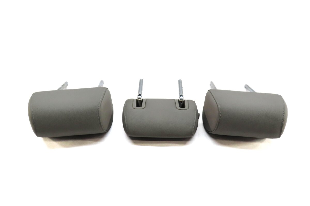 Thumbnail 4: 11-16 BMW 5-SERIES (F10) REAR SEAT LEFT CENTER RIGHT HEADREST SET (GRAY LEATHER)