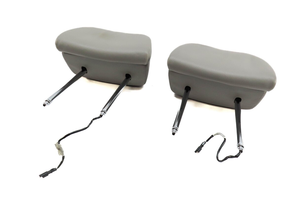 2011-2016 BMW 5-SERIES (F10) FRONT LEFT & RIGHT SEAT HEADREST SET (GRAY LEATHER)