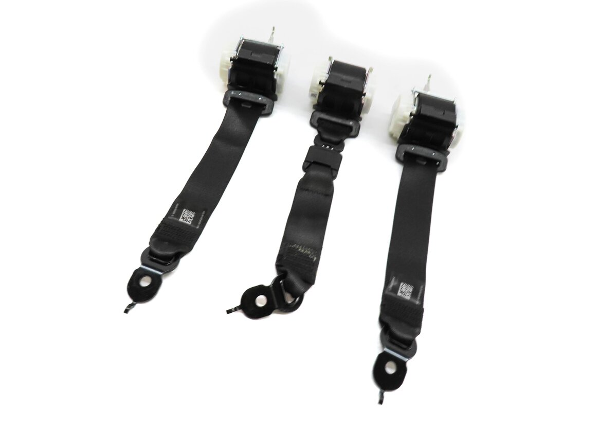 2013 BMW M5 (F10) REAR LEFT RIGHT CENTER SEATBELT RETRACTOR SET OF 3 (BLACK)