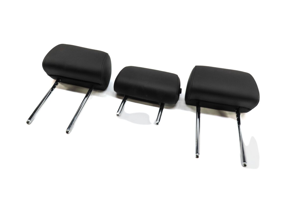 13-16 BMW M5 (F10) REAR LEFT RIGHT CENTER HEADREST SET OF 3 (BLACK LEATHER)