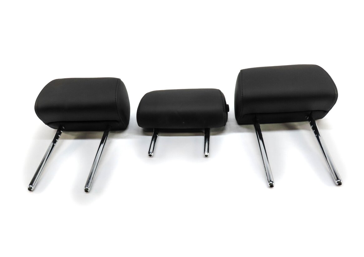 Thumbnail 2: 13-16 BMW M5 (F10) REAR LEFT RIGHT CENTER HEADREST SET OF 3 (BLACK LEATHER)