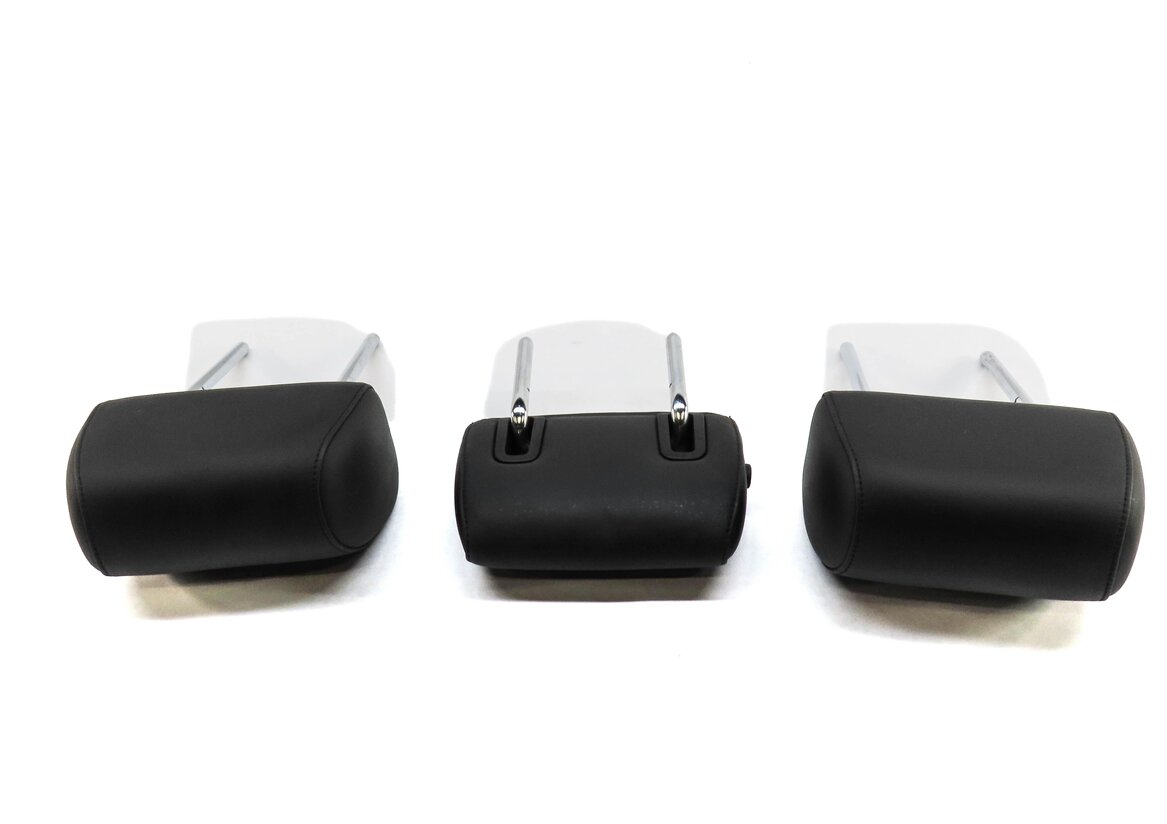 Thumbnail 4: 13-16 BMW M5 (F10) REAR LEFT RIGHT CENTER HEADREST SET OF 3 (BLACK LEATHER)