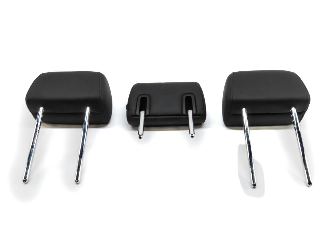 Thumbnail 5: 13-16 BMW M5 (F10) REAR LEFT RIGHT CENTER HEADREST SET OF 3 (BLACK LEATHER)