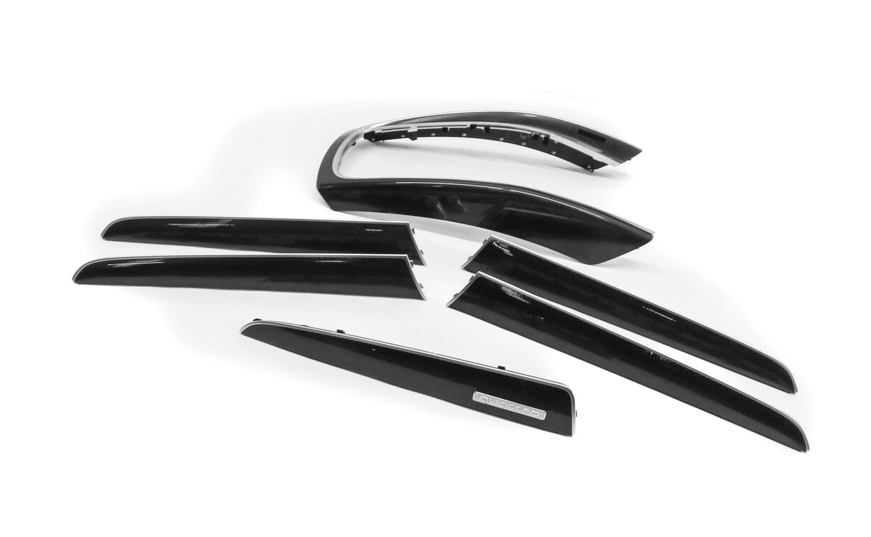 2015 AUDI SQ5 (B8) FRONT REAR LEFT RIGHT DOOR DASH CONSOLE CARBON FIBER TRIM SET