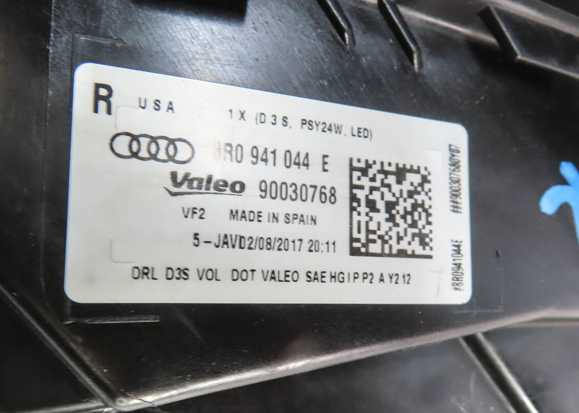 Thumbnail 6: 2013-2017 AUDI Q5 SQ5 (B8 8R) RIGHT PASSENGER XENON HID HEADLIGHT LAMP (NON AFS)