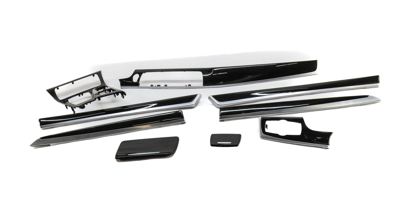 Thumbnail 1: 2013 BMW 535i (F10) DASH DOOR CONSOLE WOOD GRAIN TRIM SET (FINELINE ANTHRACITE)
