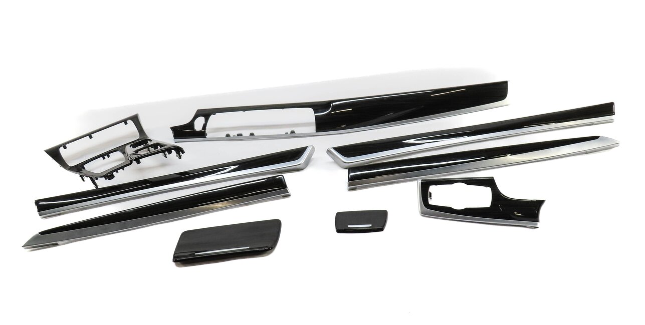 Thumbnail 2: 2013 BMW 535i (F10) DASH DOOR CONSOLE WOOD GRAIN TRIM SET (FINELINE ANTHRACITE)