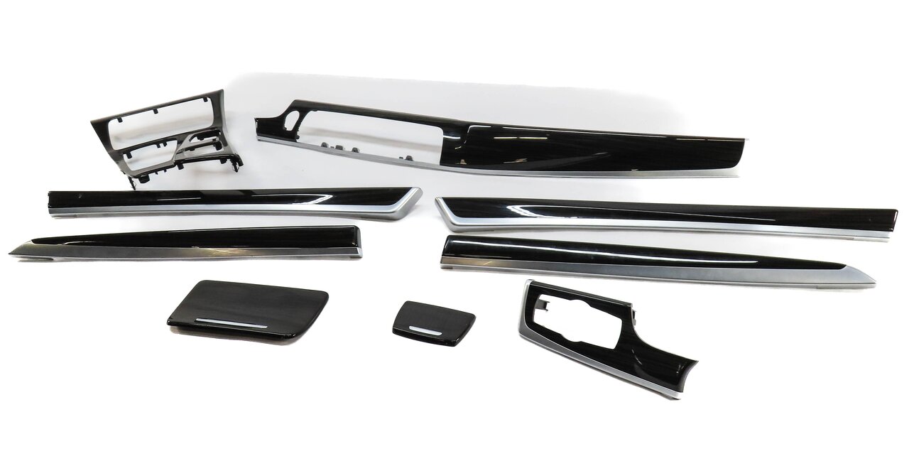 Thumbnail 3: 2013 BMW 535i (F10) DASH DOOR CONSOLE WOOD GRAIN TRIM SET (FINELINE ANTHRACITE)