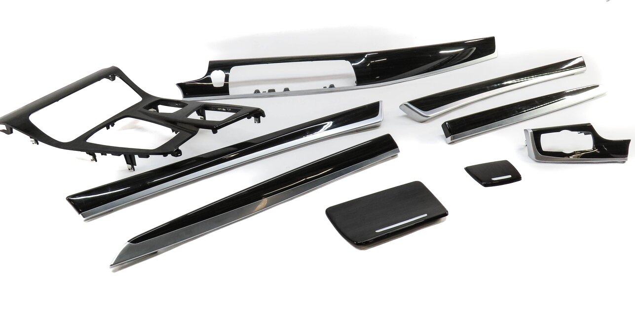 Thumbnail 4: 2013 BMW 535i (F10) DASH DOOR CONSOLE WOOD GRAIN TRIM SET (FINELINE ANTHRACITE)
