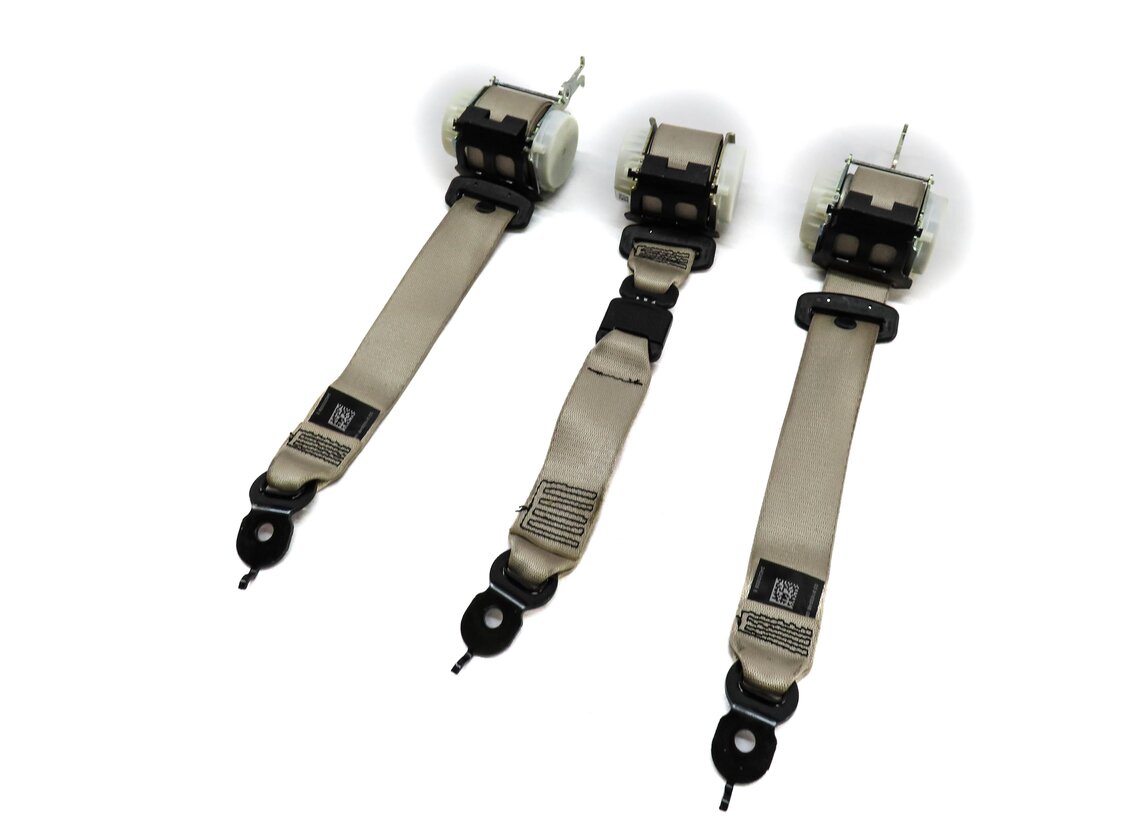 Thumbnail 1: 2013 BMW 535i (F10) REAR SEAT LEFT CENTER RIGHT SEATBELT RETRACTOR SET (BEIGE)