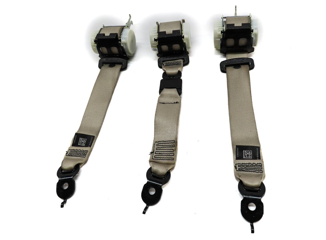 Thumbnail 2: 2013 BMW 535i (F10) REAR SEAT LEFT CENTER RIGHT SEATBELT RETRACTOR SET (BEIGE)