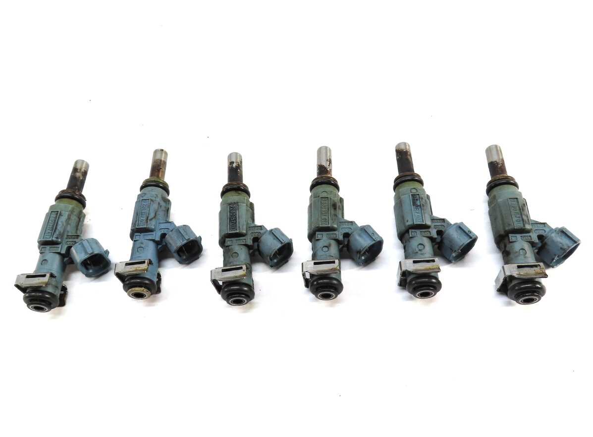 Thumbnail 2: 2004-2006 PORSCHE CAYENNE (955) 3.2L VR6 ENGINE FUEL INJECTOR SET-6