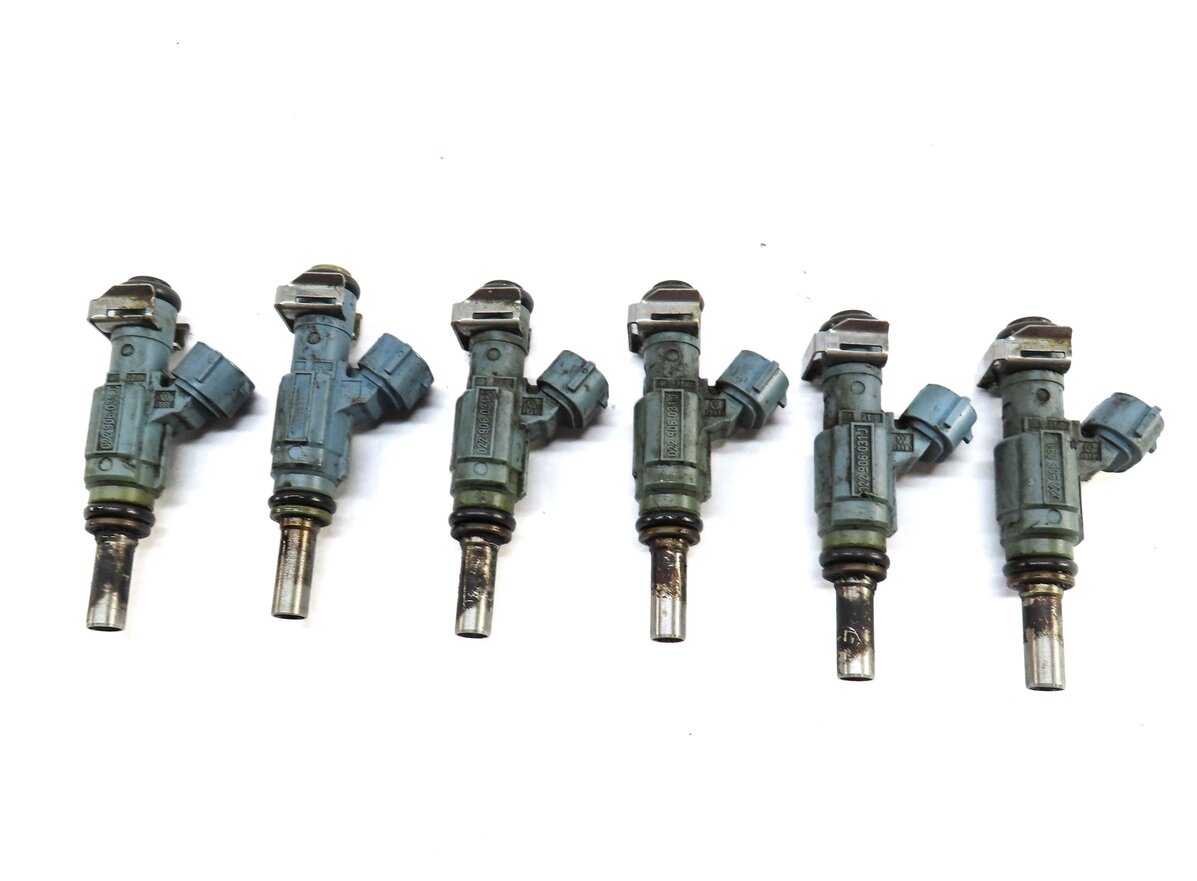 Thumbnail 3: 2004-2006 PORSCHE CAYENNE (955) 3.2L VR6 ENGINE FUEL INJECTOR SET-6