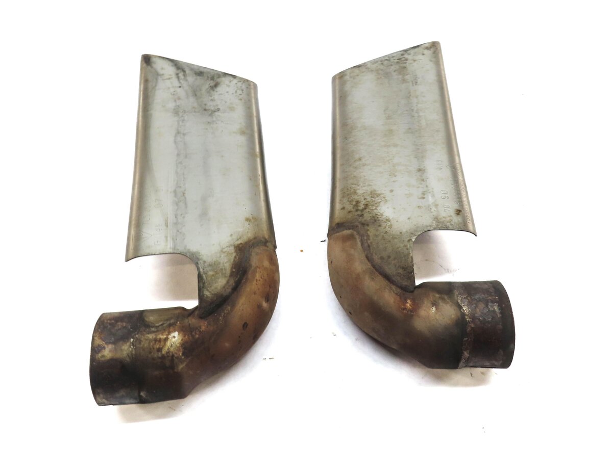 Thumbnail 3: 2004-2006 PORSCHE CAYENNE (955) LEFT & RIGHT MUFFLER PIPE EXHAUST TIP SET-2