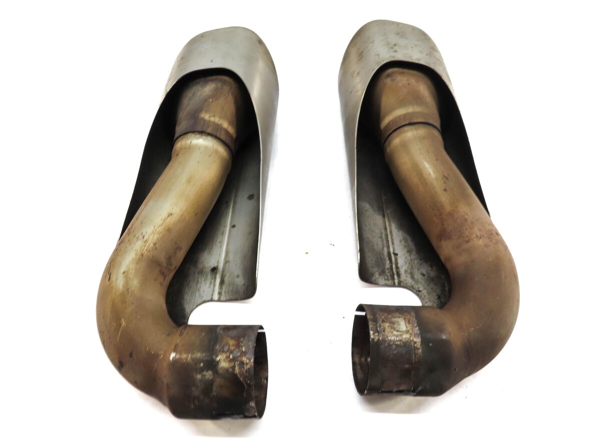 Thumbnail 4: 2004-2006 PORSCHE CAYENNE (955) LEFT & RIGHT MUFFLER PIPE EXHAUST TIP SET-2