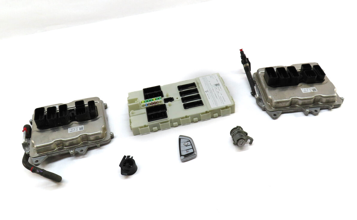 Thumbnail 16: 14-18 BMW X5 F15 4.4L N63 TURBO ENGINE DME BODY IMMOBILIZER LOCK MODULE KEY SET
