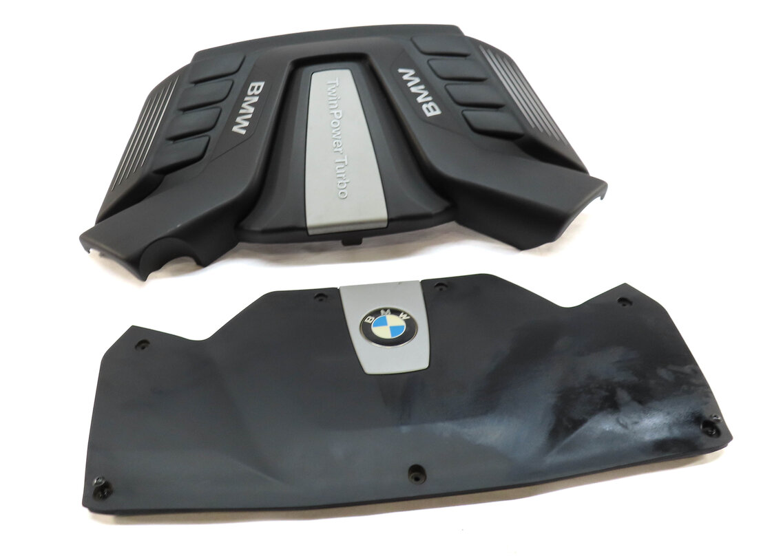 Thumbnail 12: 14-19 BMW X5 X6 (F15 F16) 4.4L N63 TURBO ENGINE COVER TRIM PANEL SET 2