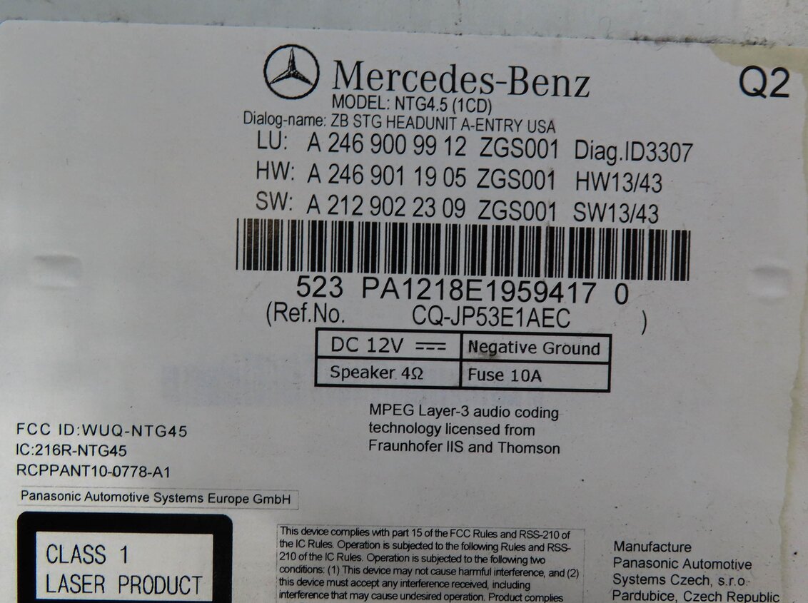 Thumbnail 7: 2014 MERCEDES B250 CLA250 (C117 W246) RADIO GPS NAVIGATION CD STEREO RECEIVER