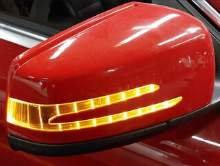 Thumbnail 2: 14-16 MERCEDES CLA45 CLA250 (C117) RIGHT - BLIND SPOT AUTODIM DOOR MIRROR (RED)
