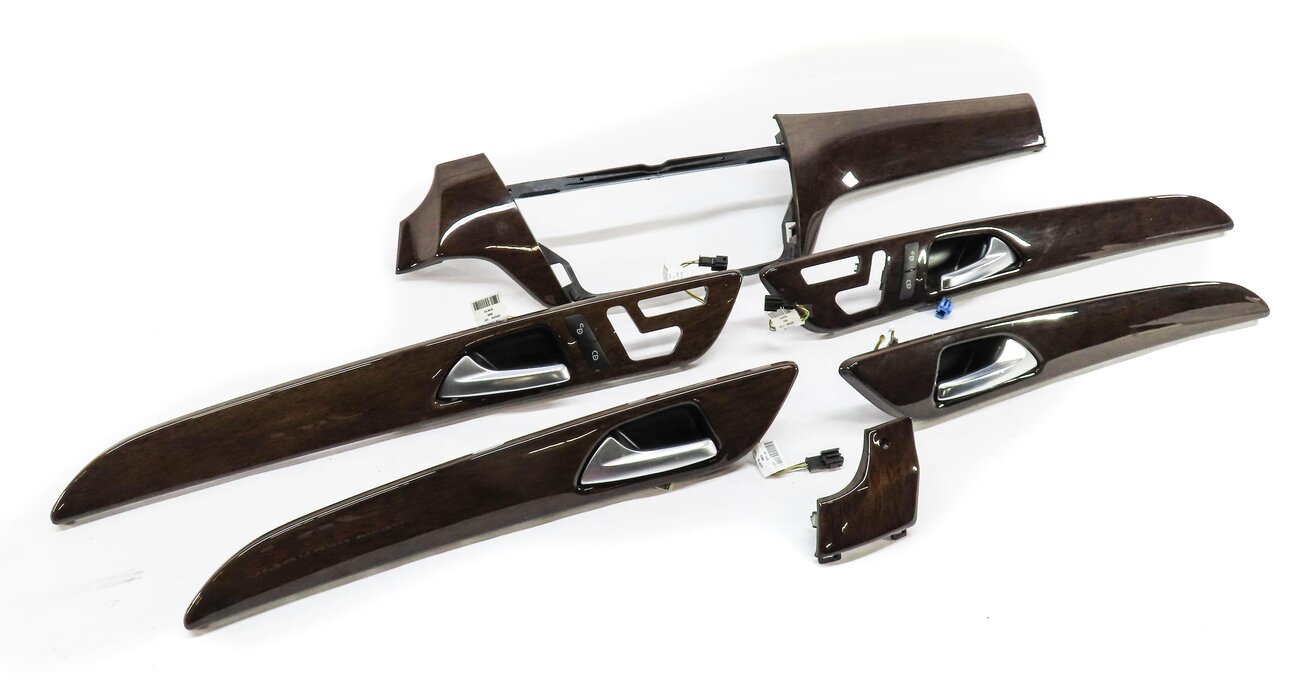 2012 MERCEDES ML350 (W166) DASH & DOOR WOOD GRAIN TRIM PANEL SET (EUCALYPTUS)